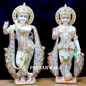 Main Marbre Radha Krishna Déesse Statue - Product Image 4
