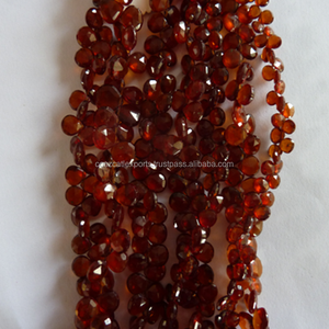 Hessonite สีแดงโกเมน Briolette หัวหอมลูกปัดจากชัยปุระ - Product Image 3