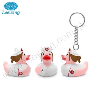 Aimanté en PVC pour infirmier médical, médecin, avec aiguille d'injection, porte-clés en caoutchouc jaune et rose, 1 pièce - Product Image 2