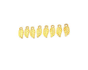Feuille Charmes Pendentifs Laiton Naturel Multi Pierres Précieuses Bijoux Faits À La Main Déclaration Plaqué Or Charmes Pendentifs - Product Image 6