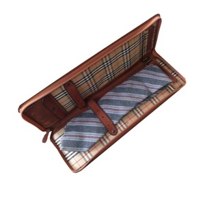 Cravate en cuir pour hommes, étui à cravate de voyage, rangement, noir - Product Image 1