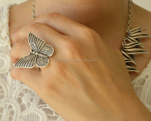 Bague en argent sterling pour femmes, bagues unisexe boho rétro, taille ajustable à la mode, oiseau porte-bonheur, talisman - Product Image 3