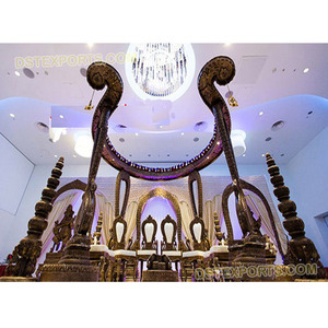 Real de boda de madera hecho a mano etapa pilares de madera etapa decoración boda escenario fabricante - Product Image 1