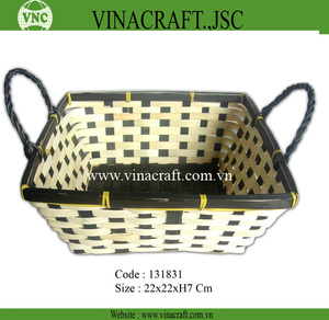 Panier de rangement rectangulaire en bambou Caractéristiques de pliage tissé bon marché et durables pour une utilisation en cuisine pour le stockage des aliments - Product Image 3