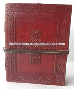 Cuaderno en blanco de cuero con diseño de Cruz Celta hecho a mano para regalo de Navidad al por mayor - Product Image 1