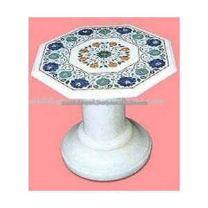 Plateau de Table basse piectra, incrusté blanc, 6 pièces - Product Image 1