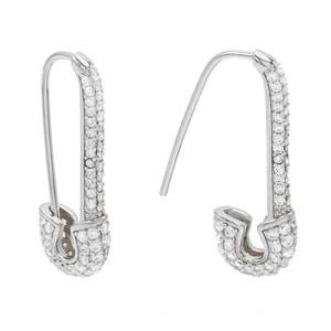 Lozrunve Nhà Máy Thời Trang Bán Buôn Rhodium Mạ CZ An Toàn Pin Bông Tai Đồ Trang Sức 925 Bạc - Product Image 1