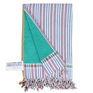 Toalla de secado rápido Kikoy Pareo tejida a mano en la India con diseño liso de estilo comprimido - Product Image 5