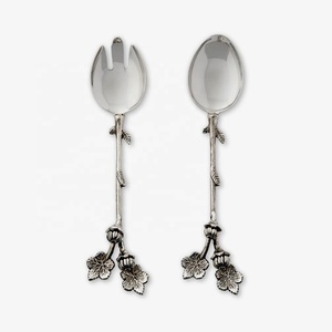 Juego de servir de acero inoxidable con extremo de piña dorada Mango en relieve Barra de ensalada Juego de servir Utensilios de cocina - Product Image 6