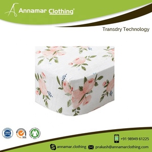 Drap-housse pour berceau avec conception personnalisée imprimé floral coton biologique drap de berceau certifié GOTS - Product Image 6