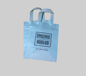 Sacs en plastique à poignée boucle à prix abordable, sacs de courses en polypropylène fabriqués au Vietnam avec logo/design graphique personnalisé - Product Image 1