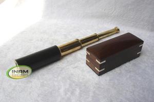 Telescopio exterior de latón antiguo con caja de madera Diseño elegante y duradero - Product Image 3