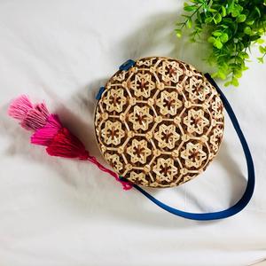 กระเป๋าหวายวินเทจสีสันสดใสพร้อมซับในผ้าฝ้ายกระเป๋าไม้ไผ่สานลายการ์ตูน - Product Image 1