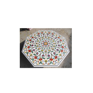 Marbre Pierre Inlay À Manger Table Tops - Product Image 1