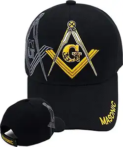 Royal Topi Bisbol Masonik, Topi Bisbol Mewah, Topi Merah dengan Lengkungan Tiga FREEMASON Biru Dongker Bordir Dapat Disesuaikan, Topi Masonik