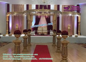 เวทีแต่งงานคริสตัลพาลาซโซสุดหรู ตกแต่งเวทีเมเฮนดี ดีไซน์เสาคริสตัล ตกแต่งเวทีซันเกต สำหรับงานอีเว้นท์ในสหรัฐอเมริกา - Product Image 5