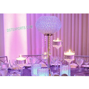 Centro de bola de cristal para boda, Centro de cristal de forma redonda - Product Image 1
