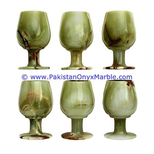 Copas de Vino de Ónix de Alta Calidad de Fabricante Profesional, Decoración de Flores de Piedra Tallada con Luz Verde Multicolor, Artesanía en Piedra - Product Image 2