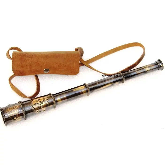 Collectible Nautical Handheld Pirate Brass Telescope with Leather Case CHTEL7067