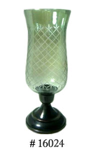 Handmade Bottom Embossed Design Printed <b>Glass</b> <b>Hurricane</b> <b>Candle</b> <b>Holder</b> - Product Image 4