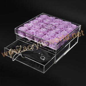 Caja de flores acrílicas para el Día de San Valentín, cristal transparente, venta al por mayor - Product Image 3