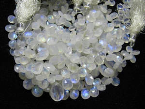 100% Natural Blue Fire Pear-Shape Faceted <b>Rainbow</b> Shining Moonstone Beads Amazing Quality Gemstone for Jewelry Making - Product Image 4