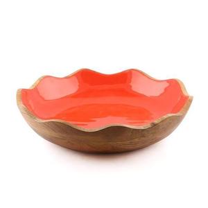 Émail orange décoration forme ronde vente en gros bol de service alimentaire événements de mariage et centres de villégiature vaisselle bol à mélanger à vendre - Product Image 1