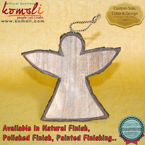 1 pièce d'ornements en forme de cœur en bois poli, pour noël, peinture des ornements vierges - Product Image 6