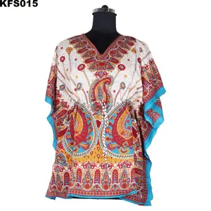 Retro tarzı Hippie Boho el yapımı tunik kısa Kaftan Cover Up elbise