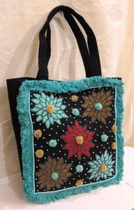 Brodé à la main Frange Toile Sac À Provisions - Product Image 2