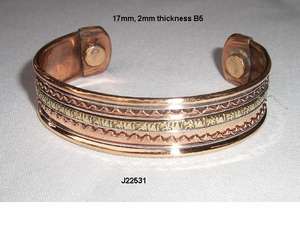 Bracelet en cuivre magnétique avec motifs, à porter, offrant des bienfaits pour la santé, bracelets en cuivre de thérapie magnétique pour soulager la douleur de l'arthrite - Product Image 4