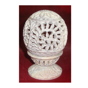 High Class Export Handmade Decorative Pure Soapstone Round Shape Tea Light <b>Candle</b> Stand For Home And <b>Dinner</b> Light Decoration - Product Image 1