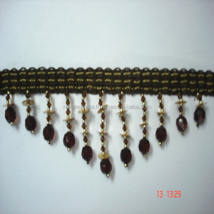 Franges perlées de qualité supérieure, disponible en plusieurs couleurs, prix de gros, livraison gratuite - Product Image 1