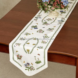 Camino de mesa de arpillera de tela de lino con Impresión digital personalizada - Product Image 2