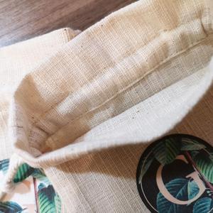 Sac à cordon en chanvre avec logo personnalisé pour emballage textile Article promotionnel par transfert de chaleur - Product Image 2