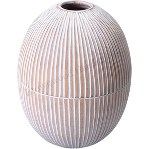 Florero de madera ecológico tallado a mano decoración de mesa de madera de mango para sala de estar regalos de oficina y uso al por mayor - Product Image 1