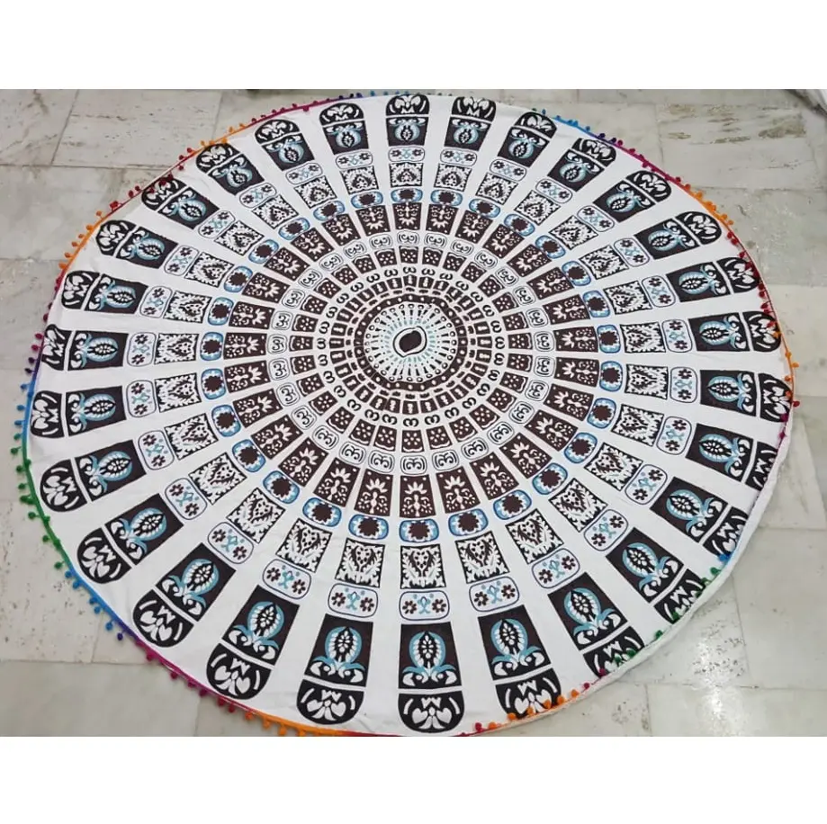 High Quality Mandala Print Beach Towels made of 100% Cotton with Indian prints at wholesale Factory direct prices in Bulk