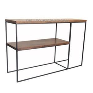 เฟอร์นิเจอร์โลหะเหล็กและชั้นวางไม้โต๊ะคอนโซลไม้โต๊ะคอนโซลบ้านทางเข้าแคบสำหรับห้องนั่งเล่น - Product Image 1