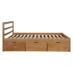Muebles minimalistas modernos para dormitorio, marco de cama tamaño King de madera maciza de teca duradera con almacenamiento, diseño interior indonesio - Product Image 3