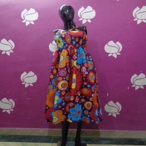 Coloré Coton Mélange Conceptions Imprimé Dames Longue Parapluie Robe Femmes Maxi Robe pour la Vente en Gros de l'Inde - Product Image 1