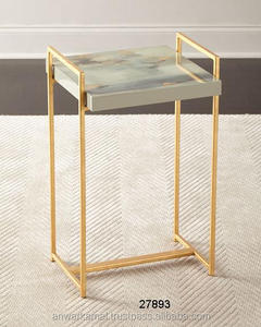 Table de console de cadre de fer d'or avec le dessus de marbre pour la table basse et la table de petit déjeuner - Product Image 1
