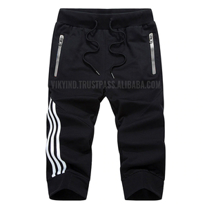 Pantalones cortos de algodón para hombre, ropa de marca, de secado rápido, informales, con bolsillos y cremallera, de entrenamiento, talla grande - Product Image 3