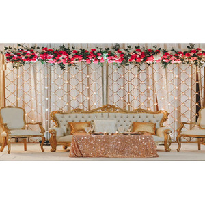 Mur de bougie magnifique pour décor de mariage, 1 pièce, panneau rond de fête, toile de fond florale populaire pour célébrations - Product Image 1