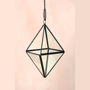 Antiguo moderno Ins negro recubierto de polvo colgante terrario vidrio Metal Mesa florero para el hogar Oficina dormitorio decoración para - Product Image 1