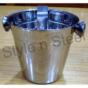 Cubo de hielo de acero inoxidable con Tong interior, Cubo de acero inoxidable con pinzas, directo de fábrica, la mejor marca LFGB - Product Image 1