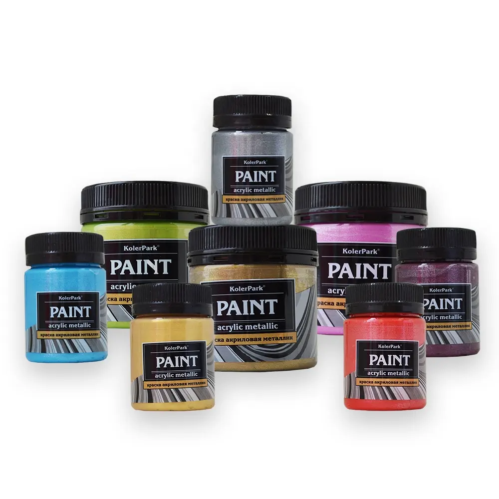 Decorative acrylic paint pearl/metallic "KolerPark" for arts and crafts colorful home decor