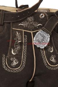 Pantalones Cortos de Cuero Estilo Bávaro para Hombre, Hechos a Medida, de Gamuza Marrón, Trachten Lederhosen, Herren - Product Image 3