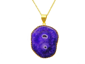Pedante de cristal Natural Druzy Solar hecho a mano para niñas, joyería de moda chapada en oro con producto a granel, regalo de aniversario - Product Image 2
