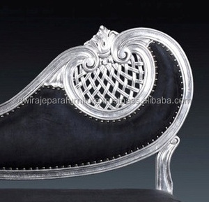 เฟอร์นิเจอร์คลาสสิกไม้มะฮอกกานีโบราณเงินแกะสลักโซฟาสไตล์อิตาลี - Product Image 3