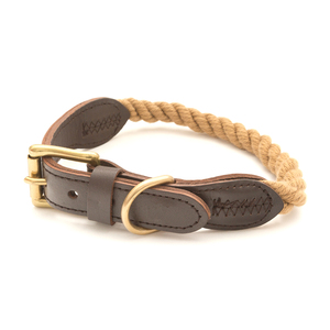 Collier de chien en corde de coton écologique Poignée en cuir classique élégante Dentelle personnalisée Fabricant Vente en gros Meilleur prix - Product Image 2